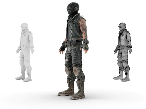 Wasteland Warrior 3D Model