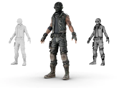 Wasteland Warrior 3D Model