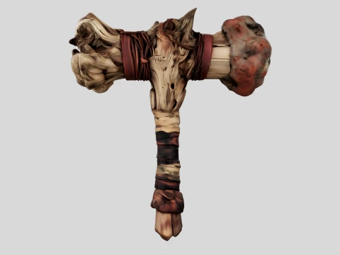 Leather Wrapped War Hammer 3D Model