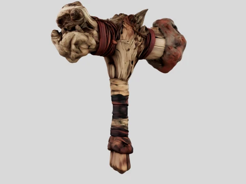 Leather Wrapped War Hammer 3D Model