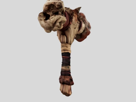 Leather Wrapped War Hammer 3D Model