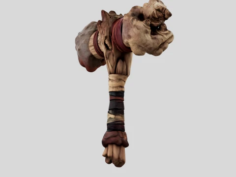Leather Wrapped War Hammer 3D Model