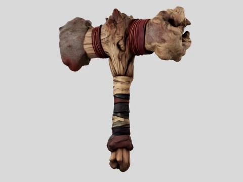 Leather Wrapped War Hammer 3D Model