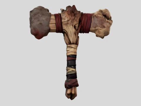 Leather Wrapped War Hammer 3D Model