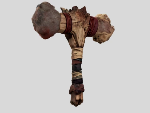 Leather Wrapped War Hammer 3D Model