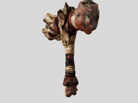 Leather Wrapped War Hammer 3D Model