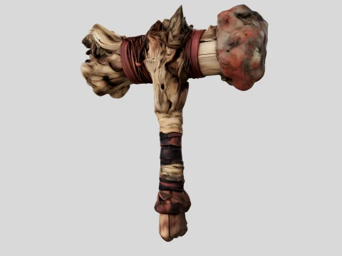 Leather Wrapped War Hammer 3D Model