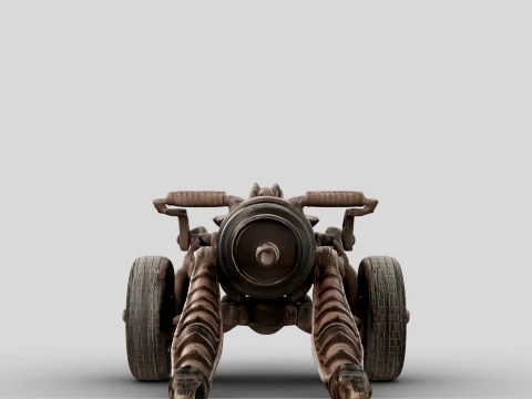 Rusty Spiked Cannon 3D Model