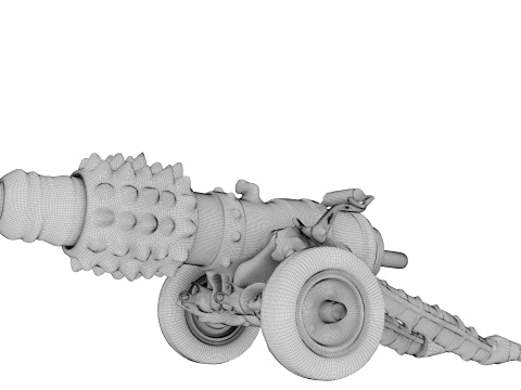 Rusty Spiked Cannon 3D Model