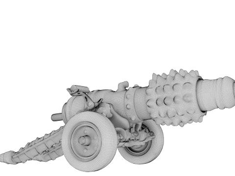 Rusty Spiked Cannon 3D Model