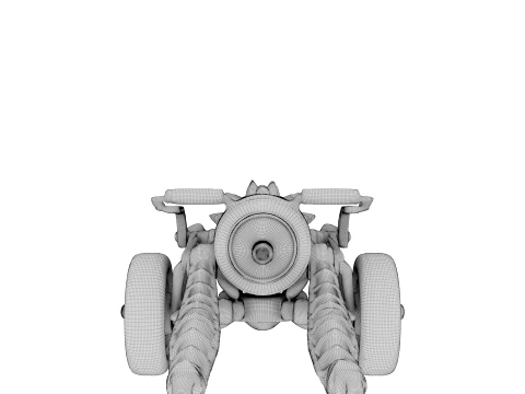 Rusty Spiked Cannon 3D Model