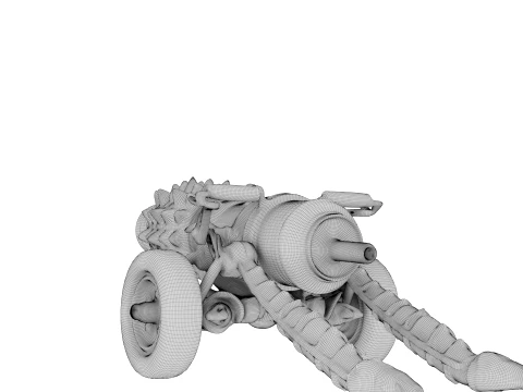 Rusty Spiked Cannon 3D Model