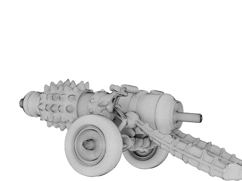 Rusty Spiked Cannon 3D Model