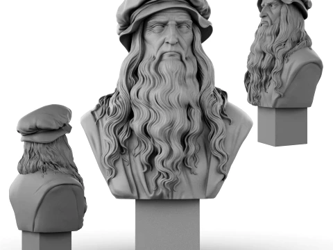 Bust of Leonardo da Vinci 3D 모델