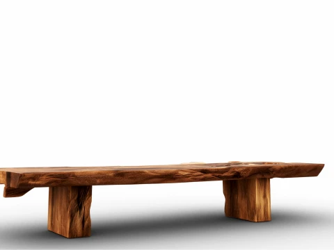 Wooden Coffee Table 3D Model