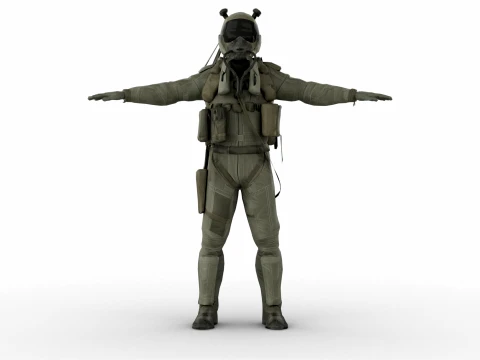 Fighter Pilot 3D Model
