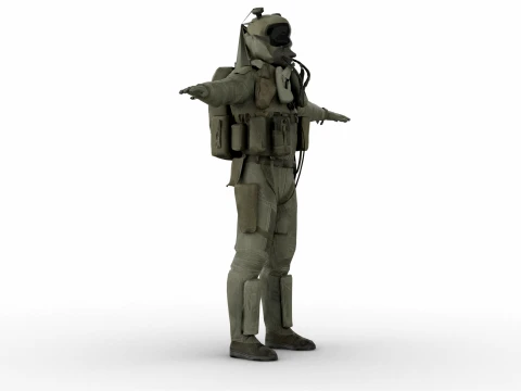 Fighter Pilot 3D Model