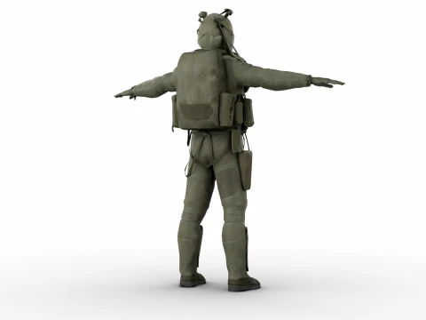 Fighter Pilot 3D Model