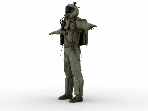 Fighter Pilot 3D Model