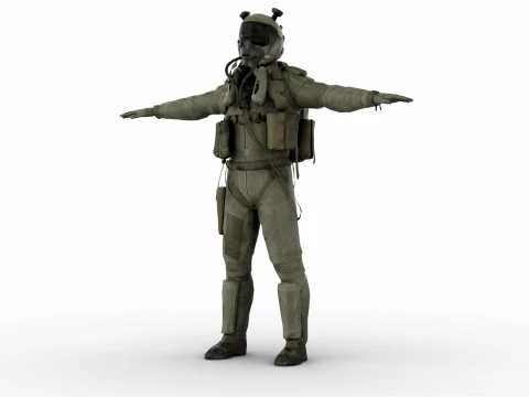 Fighter Pilot 3D Model