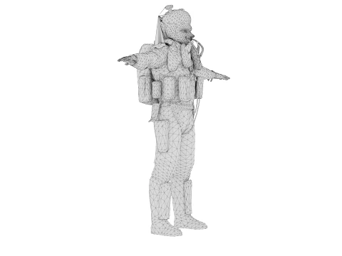 Fighter Pilot 3D Model