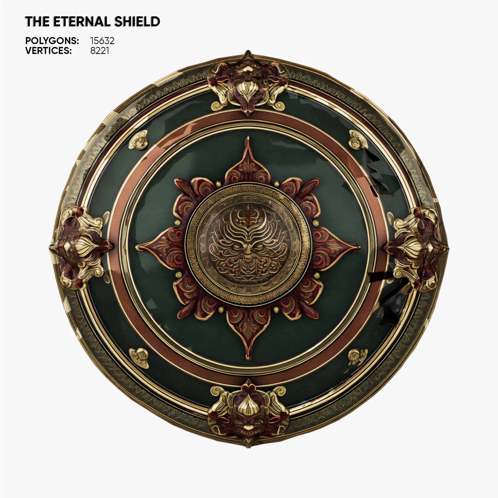 The Eternal Shield 3D Model .c4d .max .obj .3ds .fbx .stl .blend 