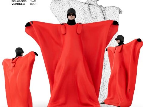 Wingsuit Flyer Low Poly 3D 모델