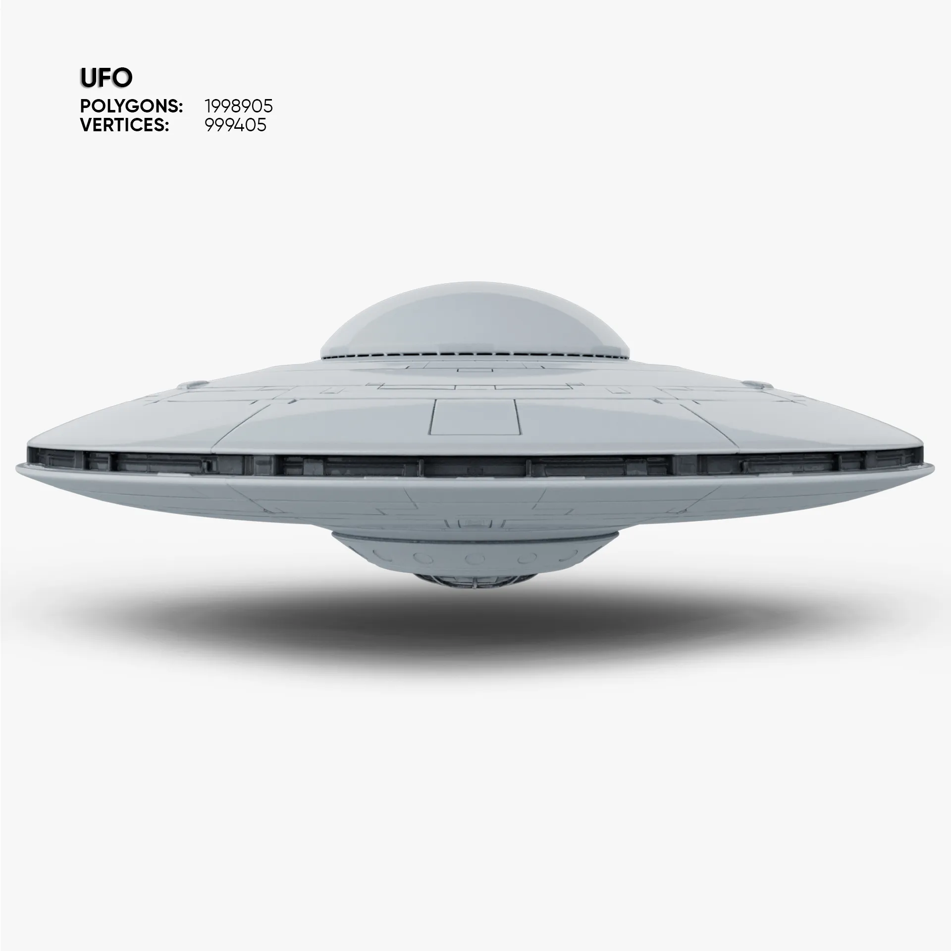 UFO 3D Model .c4d .max .obj .3ds .fbx .stl .blend 