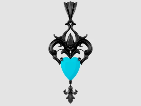 Roseheart Filigree Pendant 3D Model