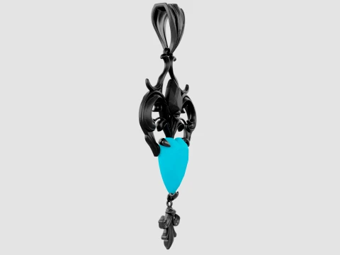 Roseheart Filigree Pendant 3D Model