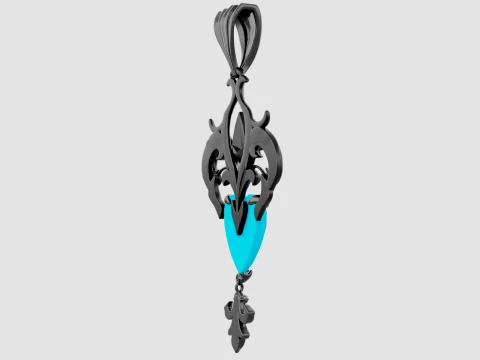 Roseheart Filigree Pendant 3D Model