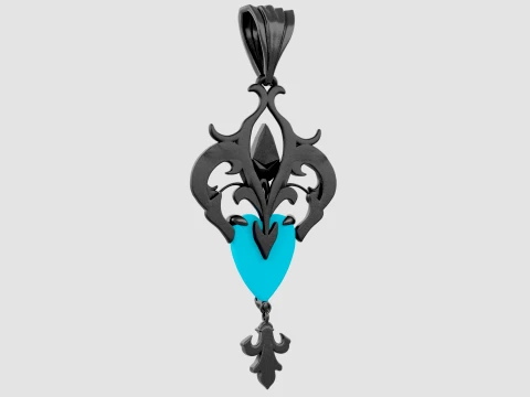 Roseheart Filigree Pendant 3D Model