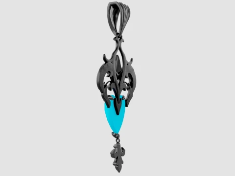 Roseheart Filigree Pendant 3D Model