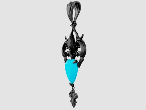 Roseheart Filigree Pendant 3D Model
