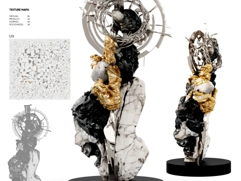Abstract Sculpture - Celestial Fragment 3D Model