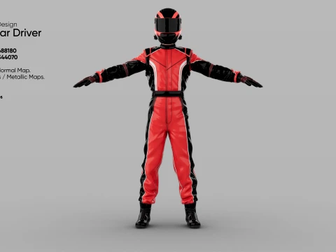 Race Car Driver 3D Model