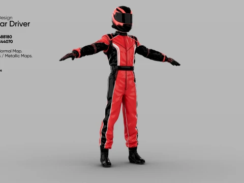 Race Car Driver 3D Model