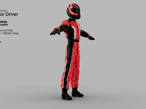 Race Car Driver 3D Model