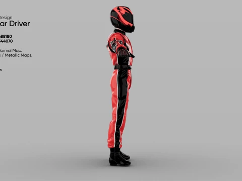 Race Car Driver 3D Model