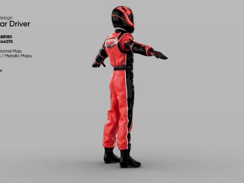 Race Car Driver 3D Model