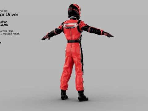 Race Car Driver 3D Model