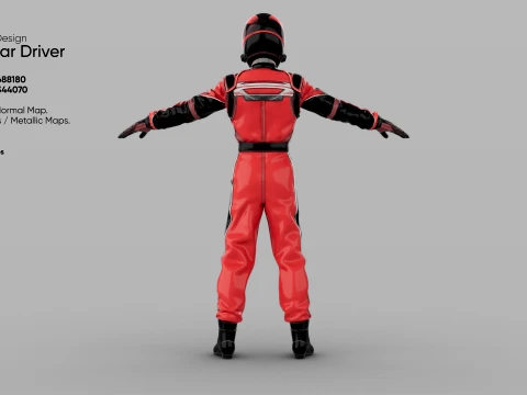 Race Car Driver 3D Model