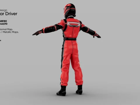 Race Car Driver 3D Model
