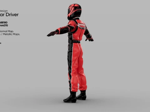 Race Car Driver 3D Model