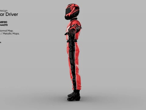 Race Car Driver 3D Model
