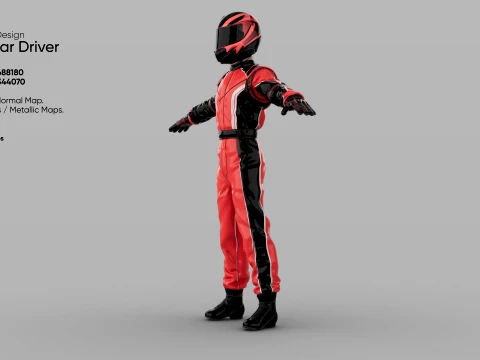 Race Car Driver 3D Model