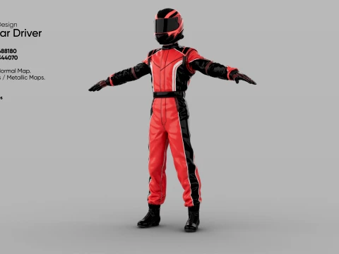 Race Car Driver 3D Model
