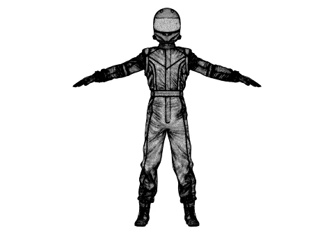 Race Car Driver 3D Model