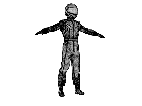 Race Car Driver 3D Model