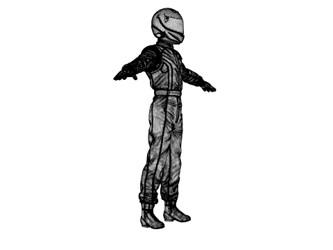 Race Car Driver 3D Model